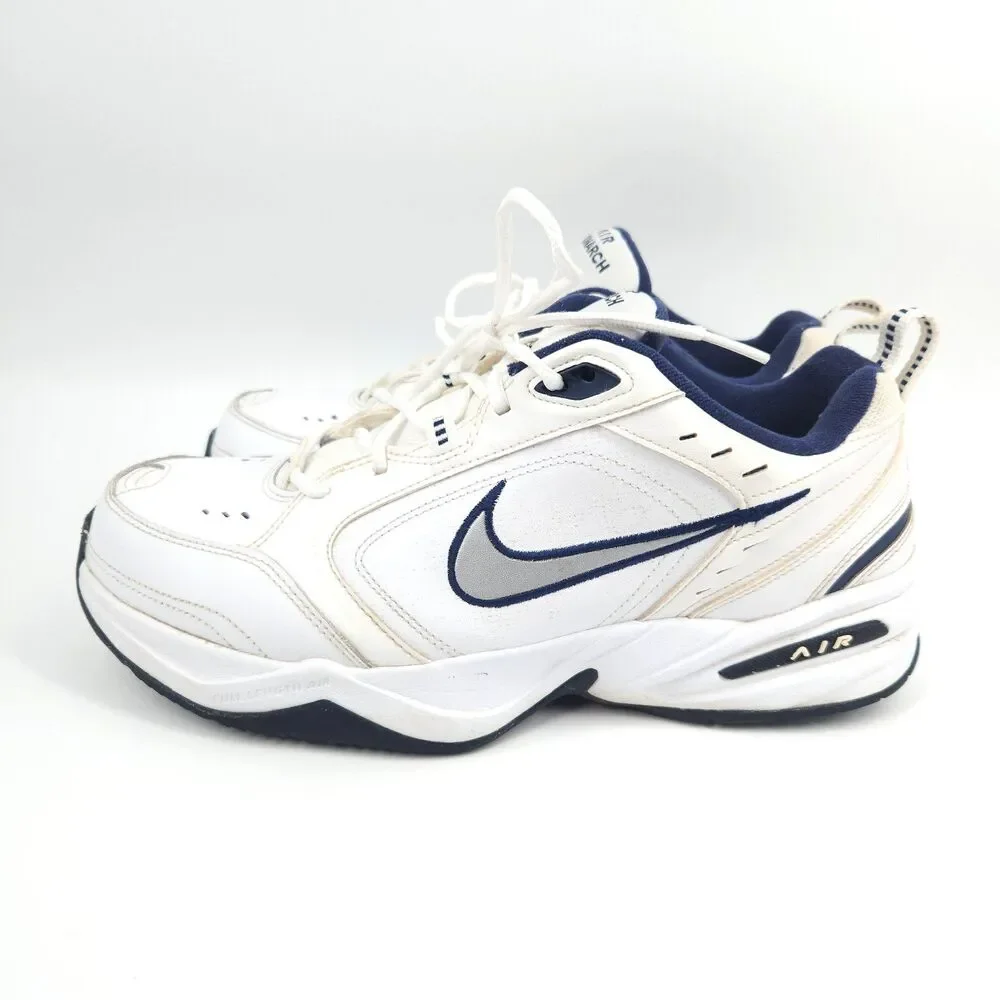 Nike Air Monarch IV Shoes Mens Size 12 White Blue Athletic Running